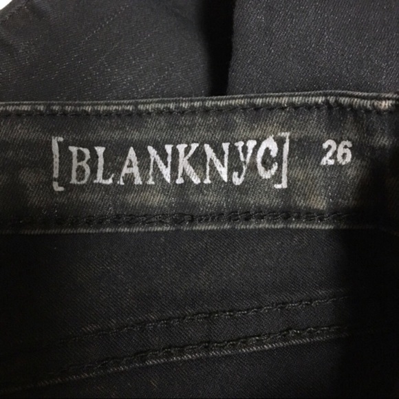 BLANK NYC Skinny Jeans Stretch Coated Distressed Faded Slim Denim Black Wash 26 - Picture 7 of 9